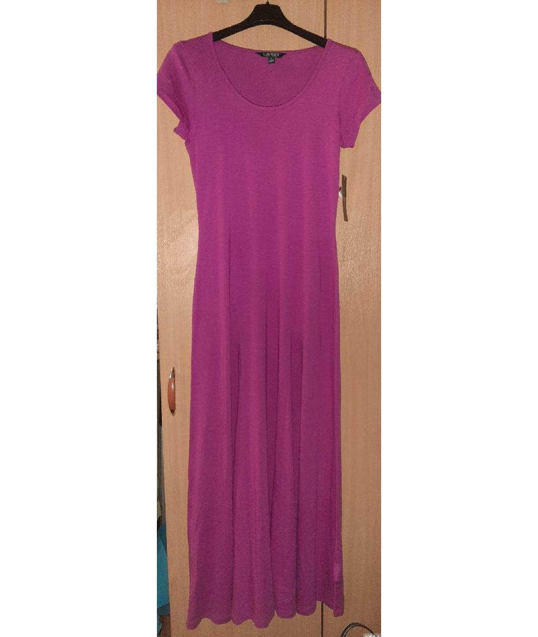 RALPH LAUREN Фуксия хлопковое повседневное платье, фото 8