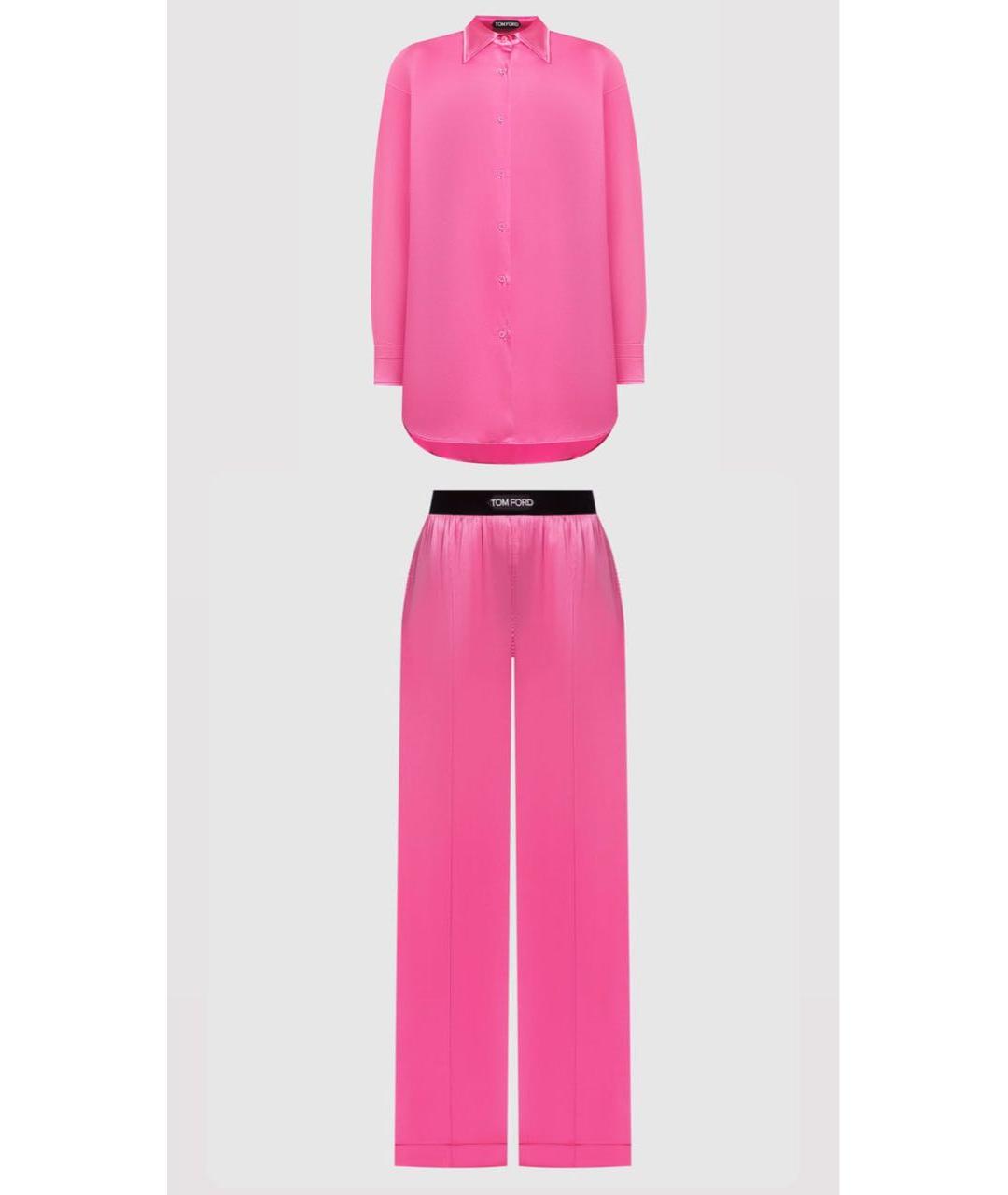 TOM FORD Розовый шелковый костюм с брюками, фото 7