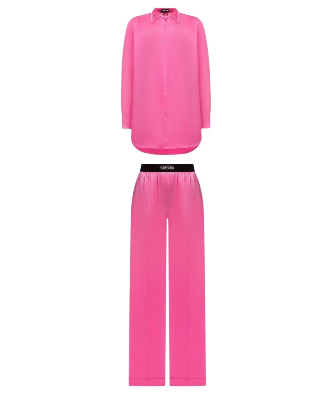 TOM FORD Розовый шелковый костюм с брюками, фото 1