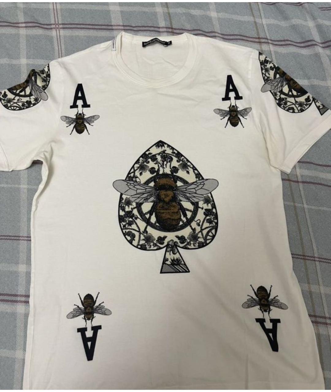 DOLCE&GABBANA Белая хлопковая футболка, фото 5