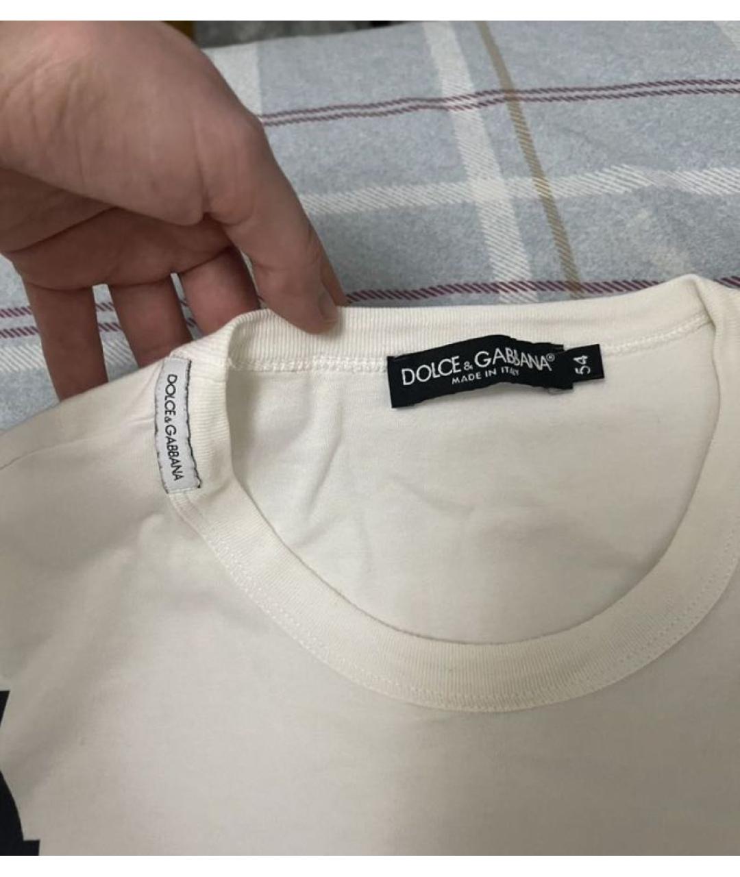 DOLCE&GABBANA Белая хлопковая футболка, фото 3
