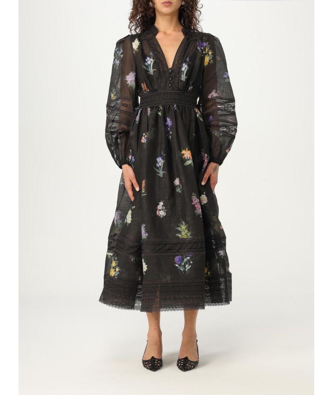 ZIMMERMANN Черное льняное повседневное платье, фото 3