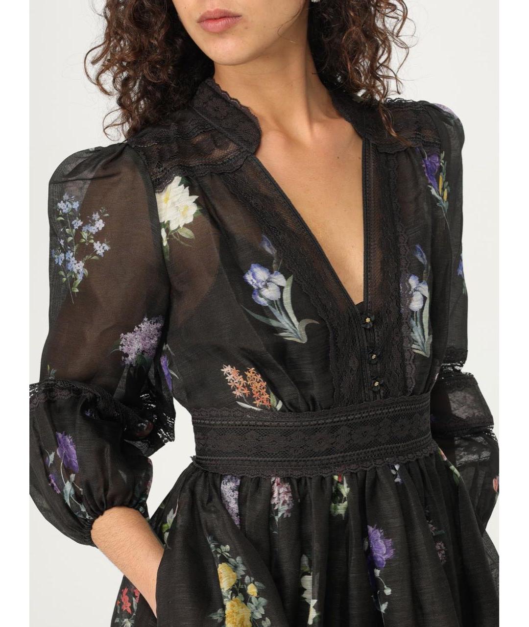 ZIMMERMANN Черное льняное повседневное платье, фото 4