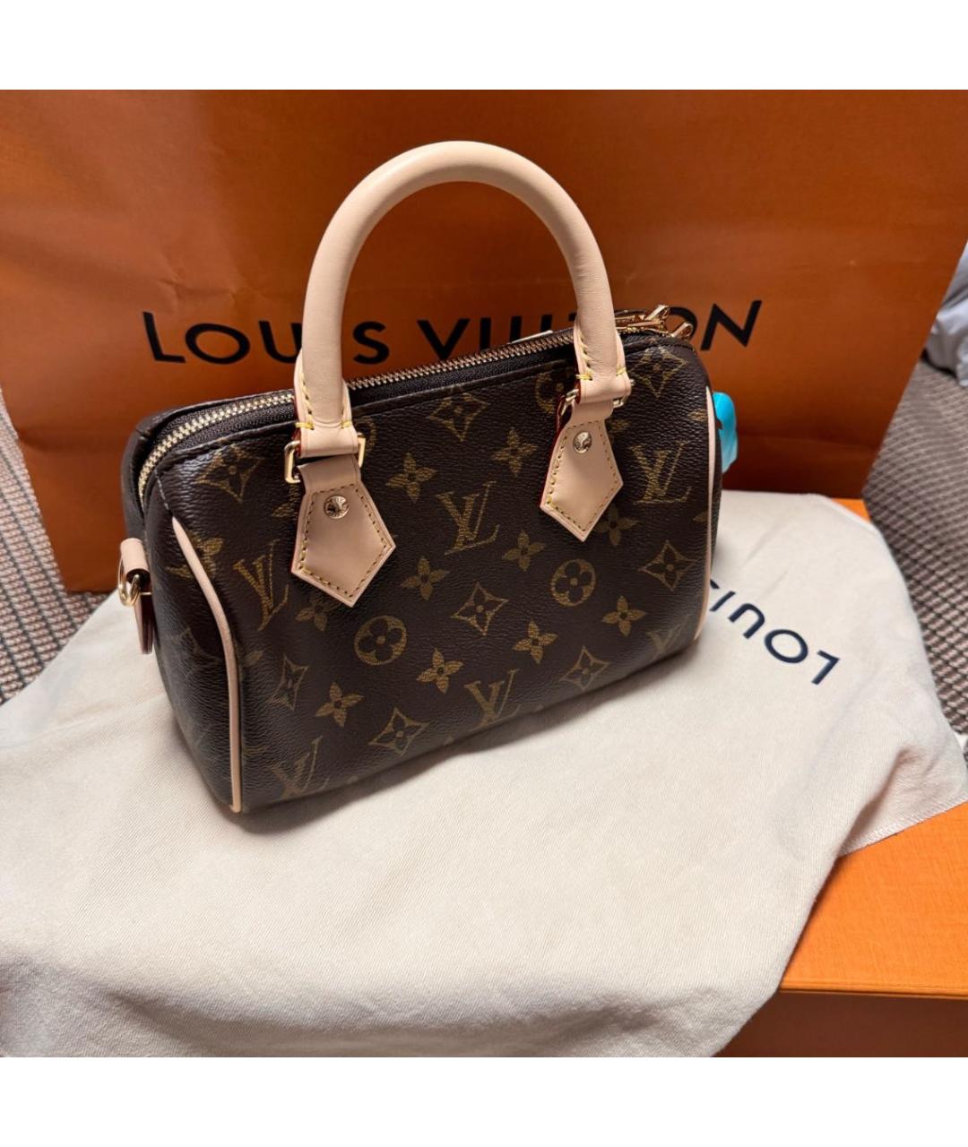 LOUIS VUITTON Коричневая сумка с короткими ручками, фото 2