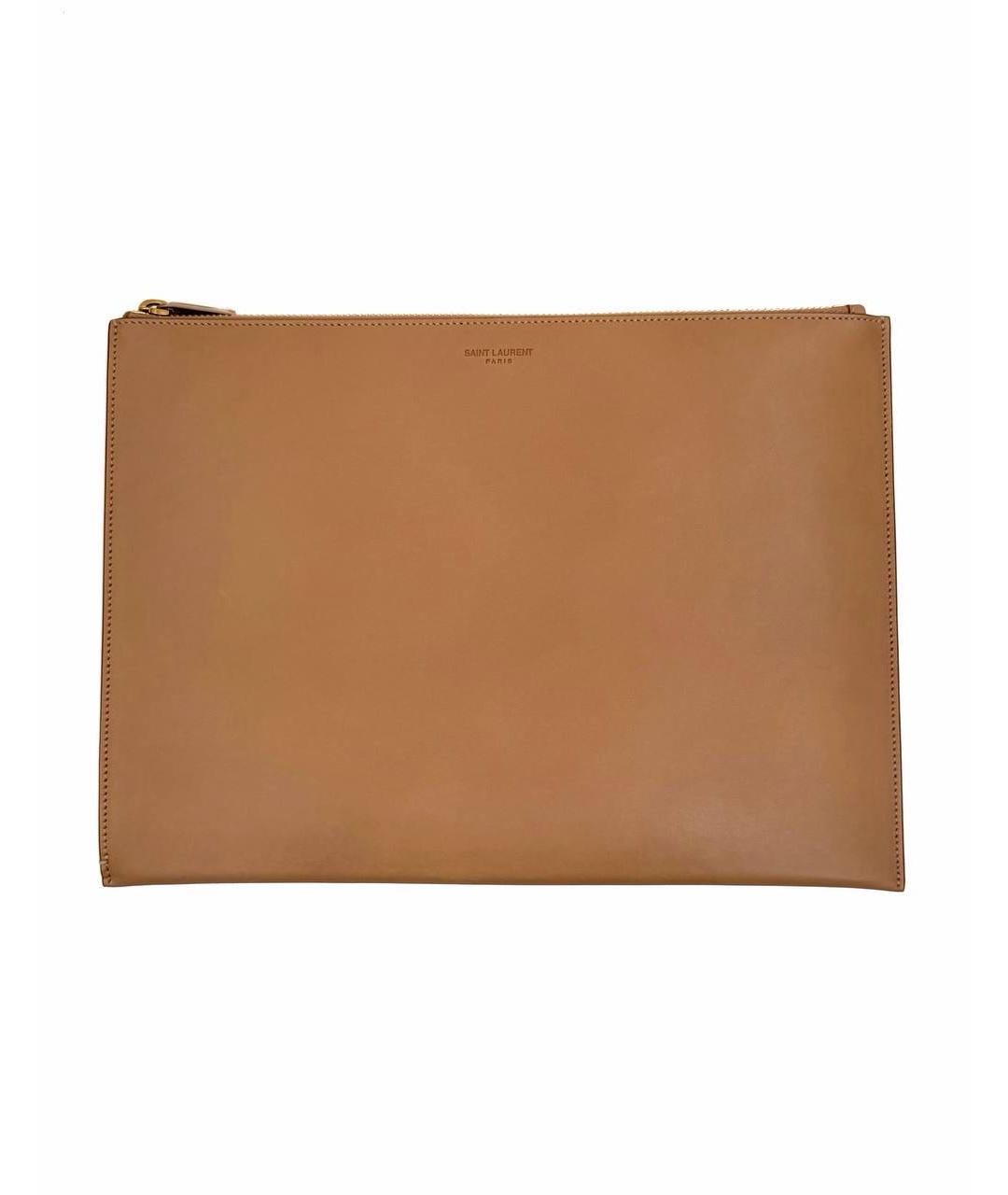 SAINT LAURENT Оранжевая кожаная папка для документов, фото 6