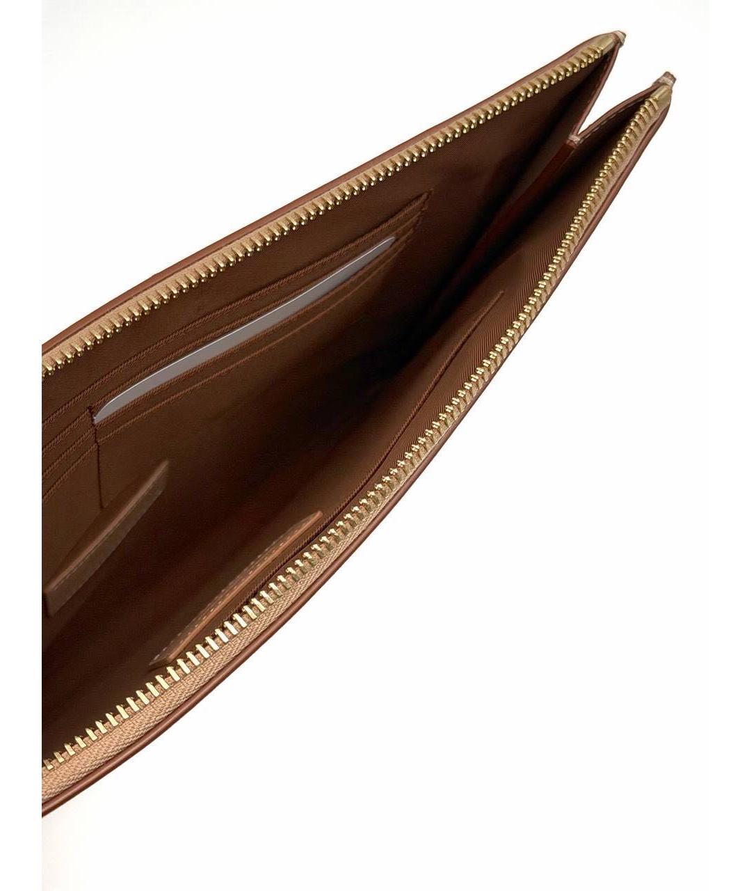 SAINT LAURENT Оранжевая кожаная папка для документов, фото 3