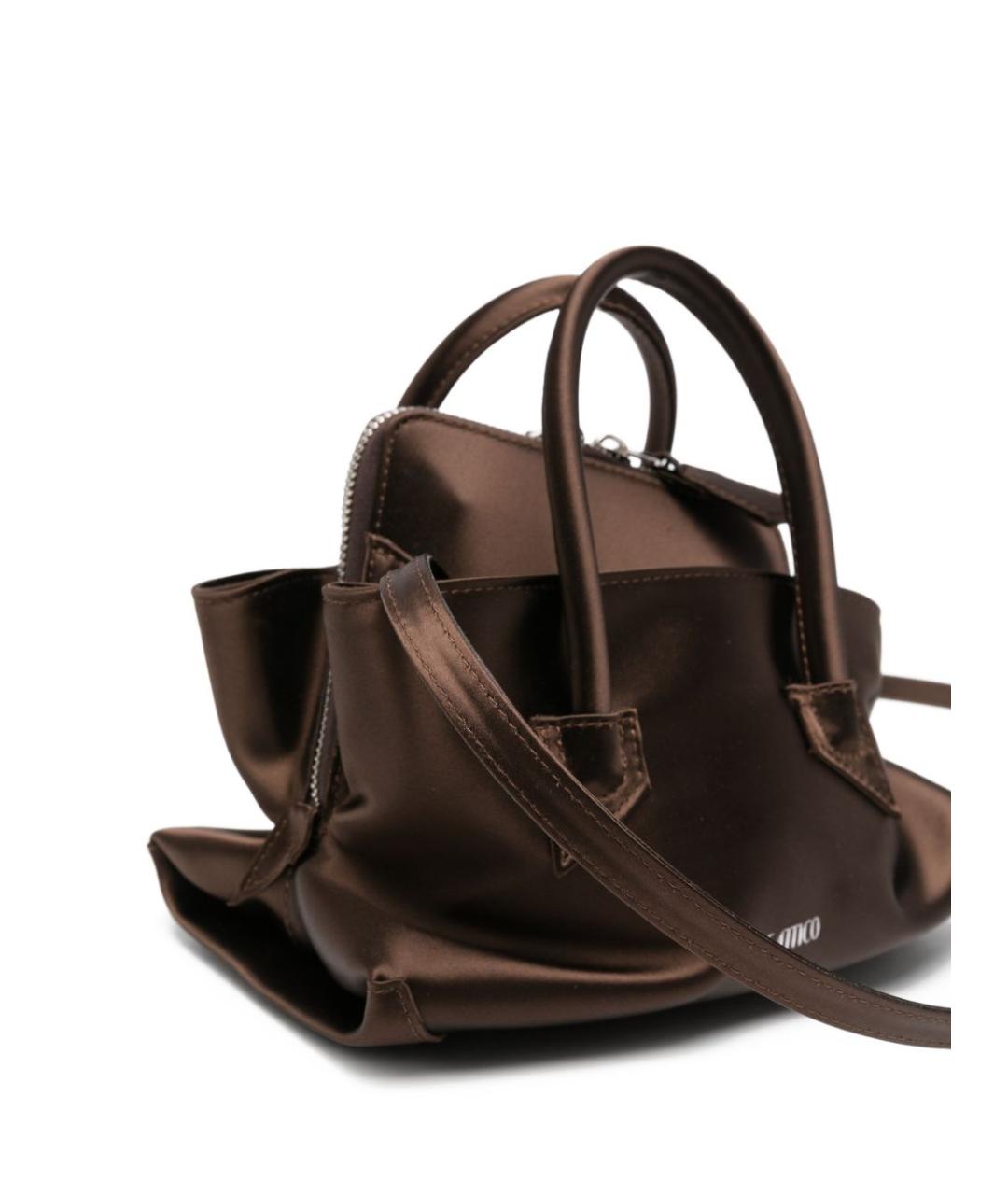 THE ATTICO Коричневая синтетическая сумка с короткими ручками, фото 5