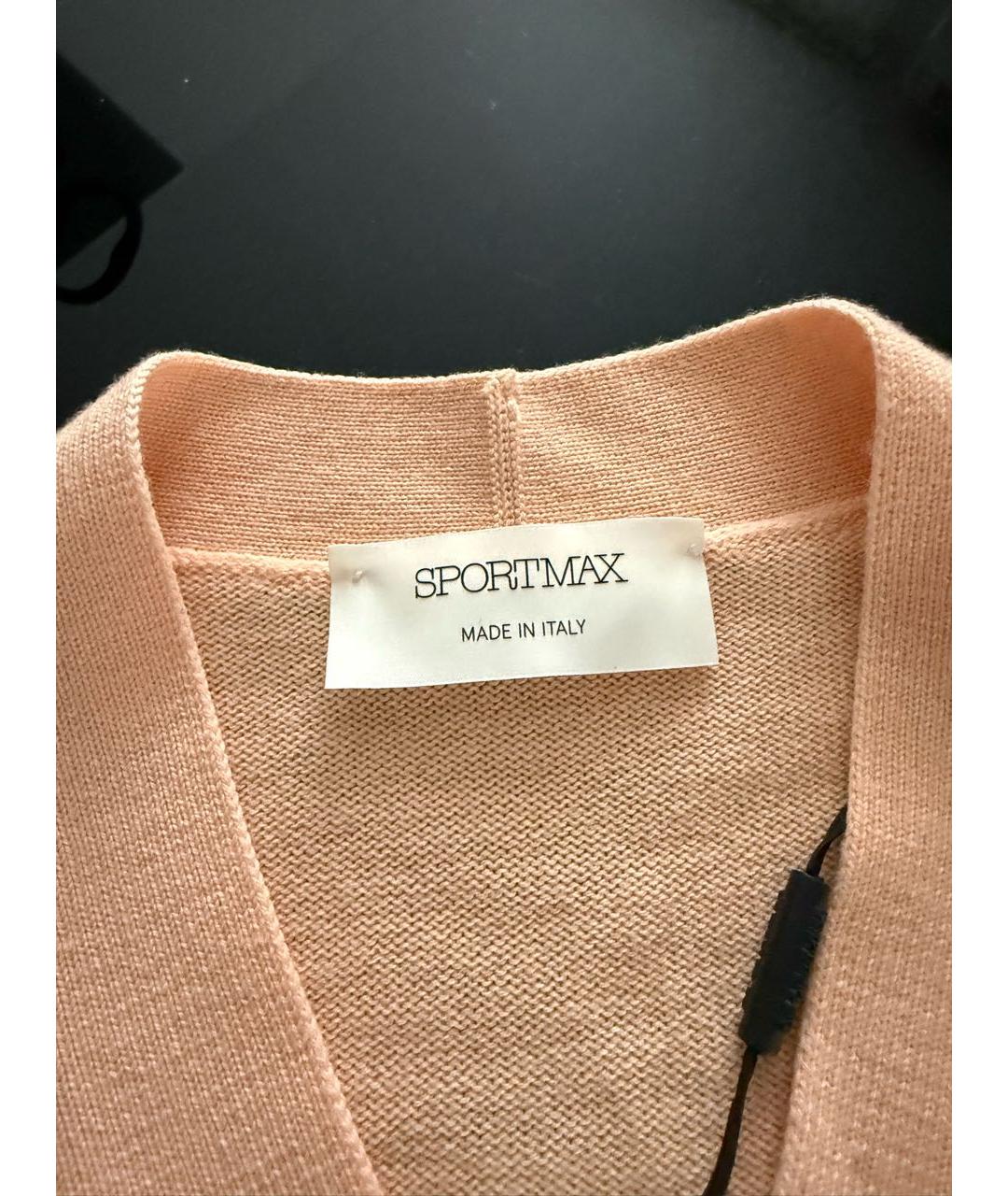 SPORTMAX Оранжевый шерстяной кардиган, фото 2