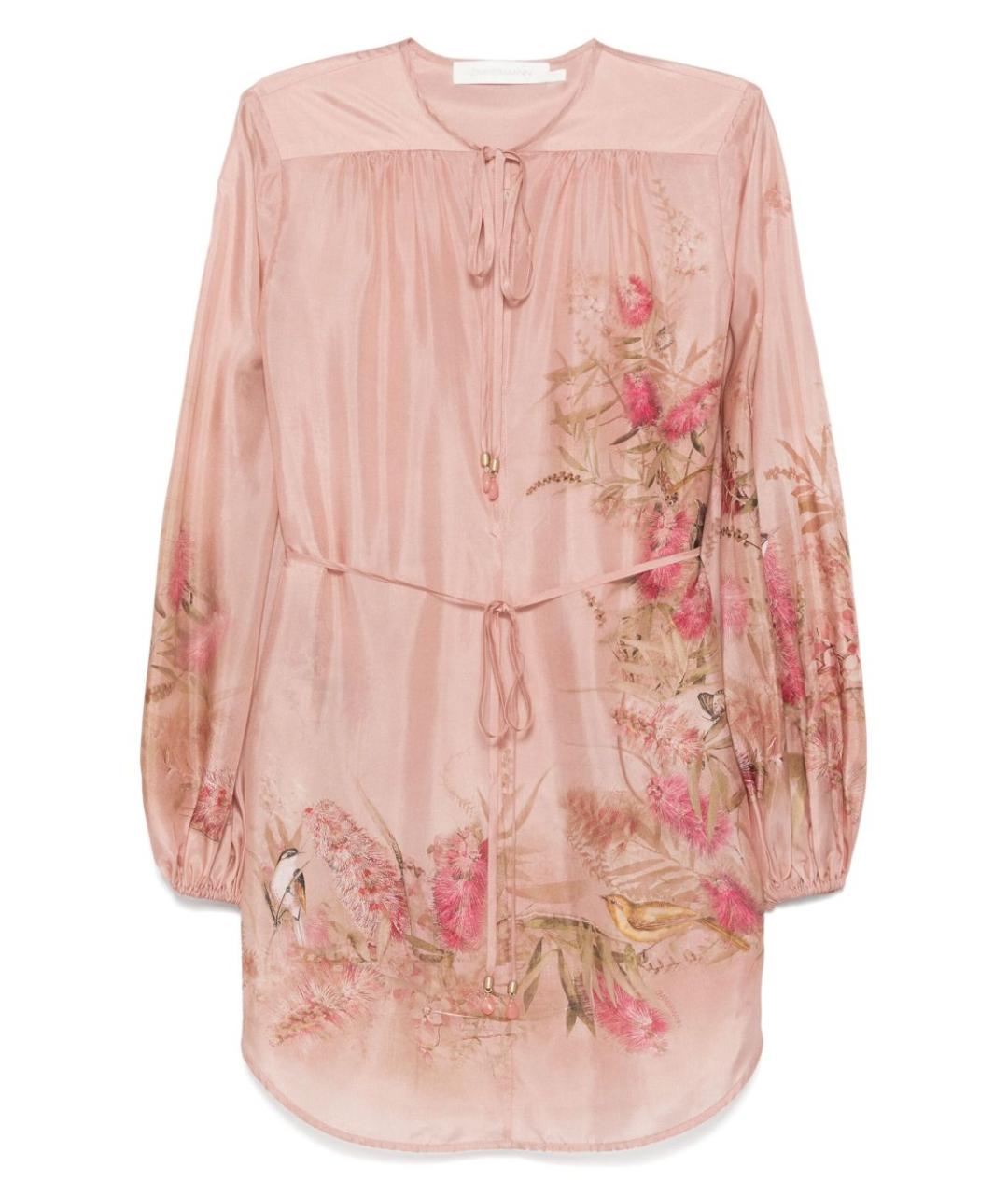 ZIMMERMANN Розовая шелковая блузы, фото 1