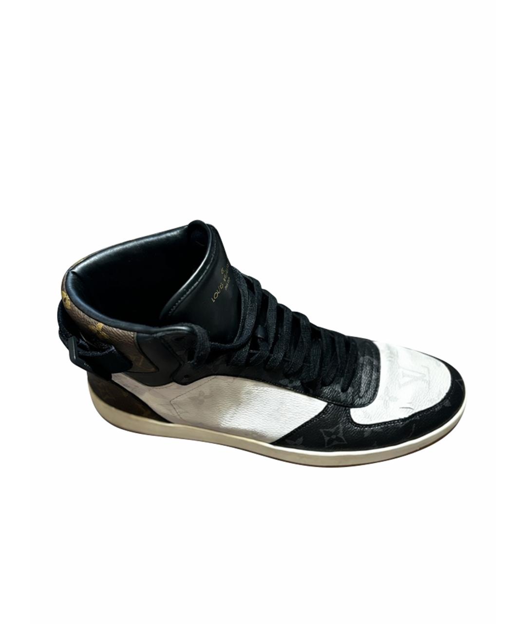 LOUIS VUITTON Коричневые кожаные высокие кроссовки / кеды, фото 3