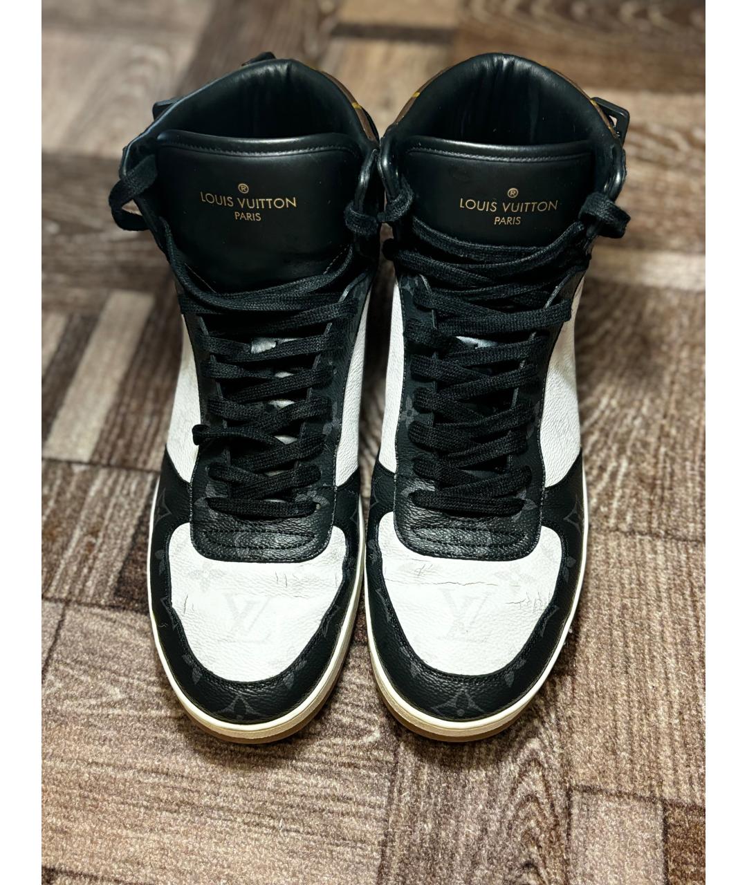LOUIS VUITTON Коричневые кожаные высокие кроссовки / кеды, фото 2