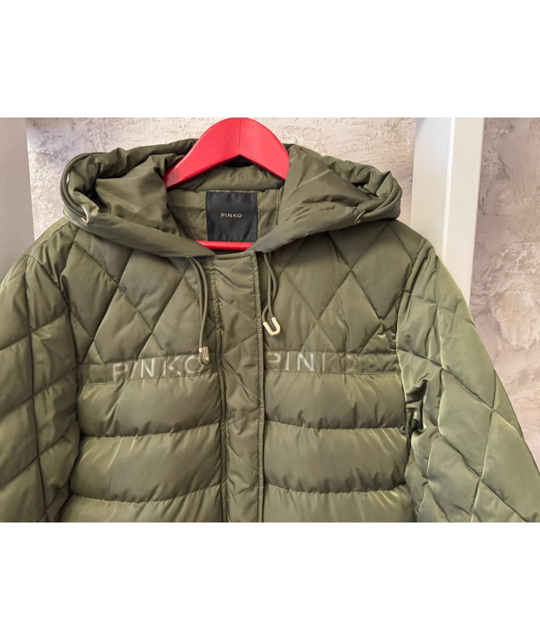 PINKO Хаки полиэстеровая куртка, фото 6