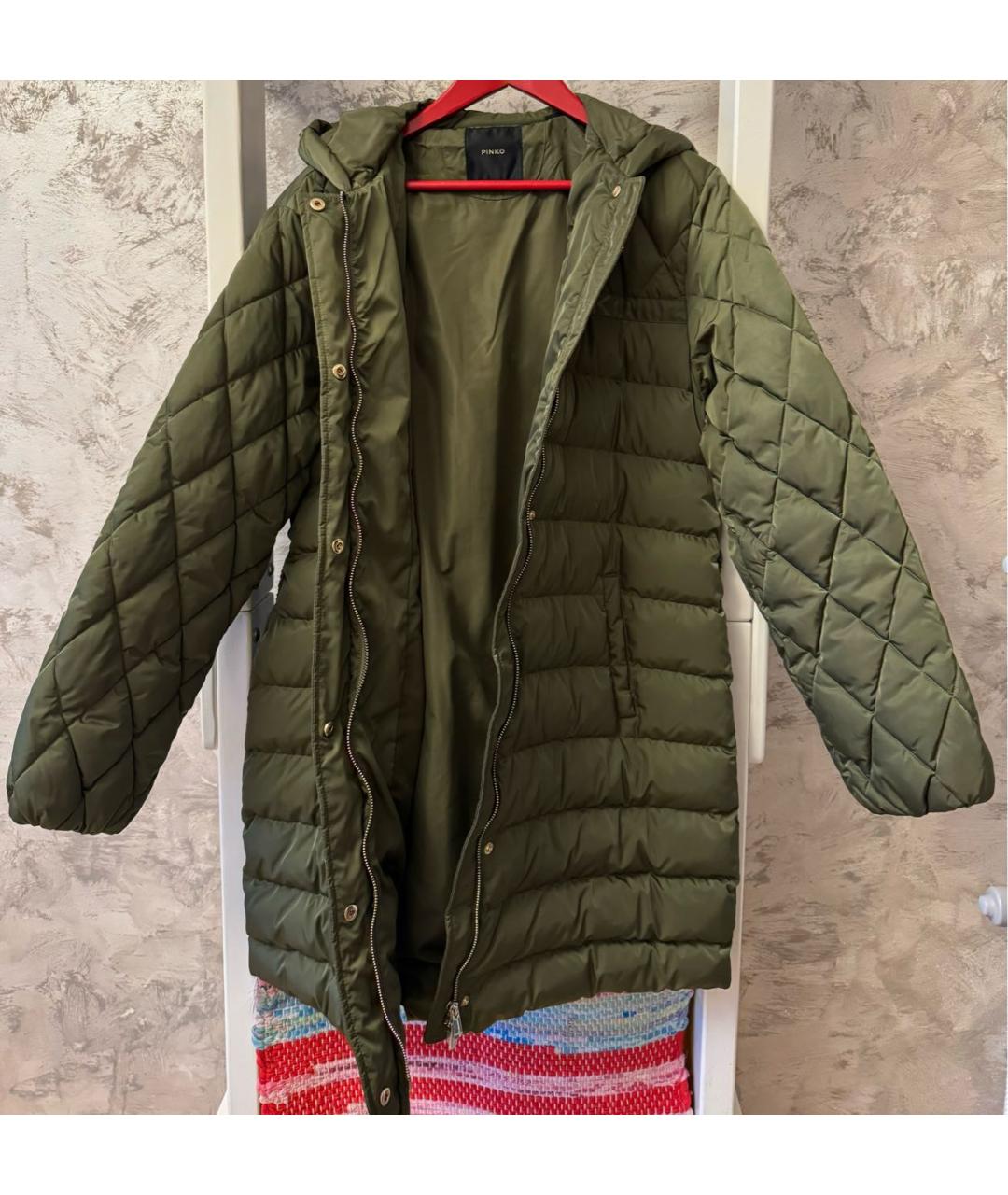 PINKO Хаки полиэстеровая куртка, фото 5