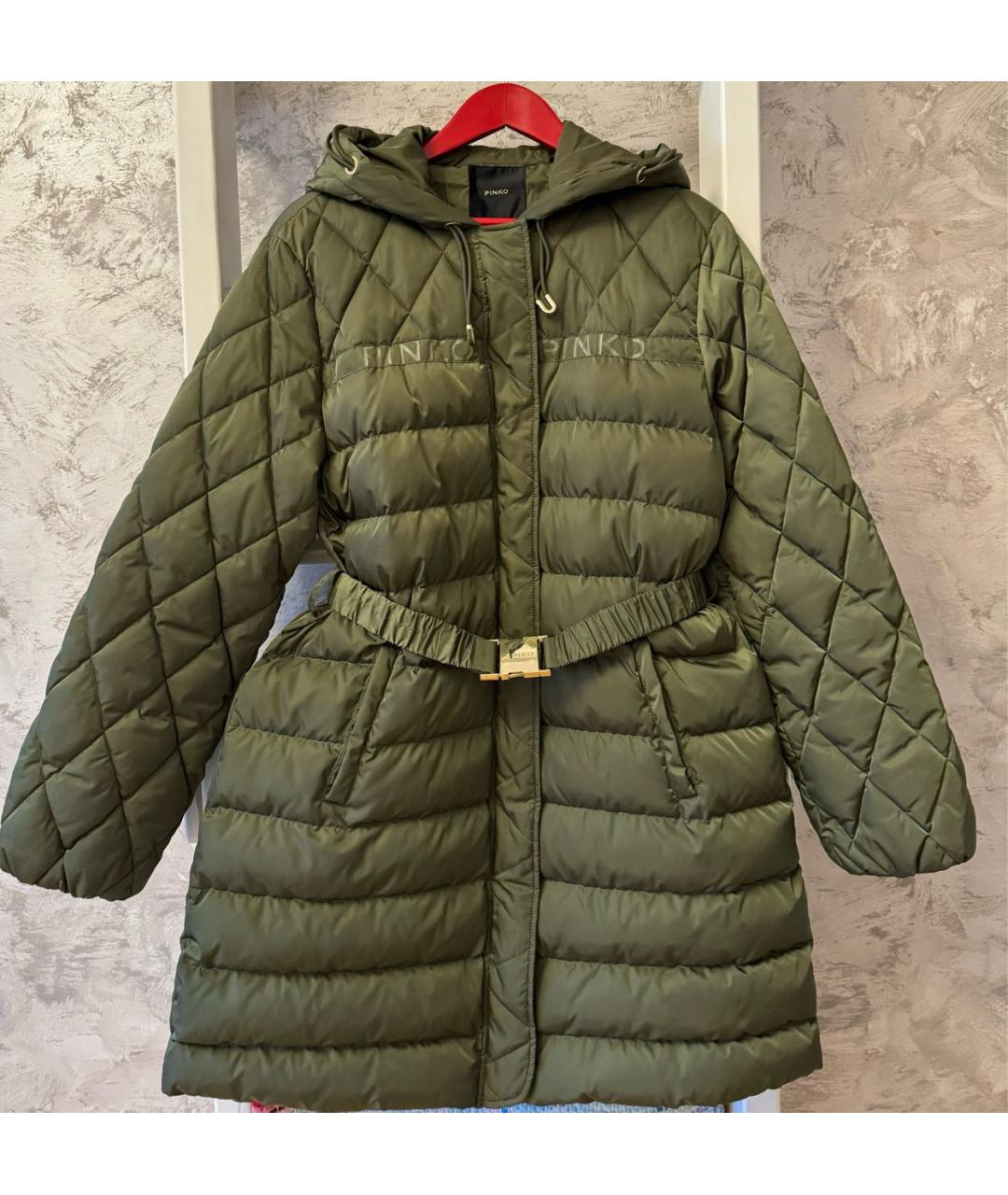 PINKO Хаки полиэстеровая куртка, фото 8