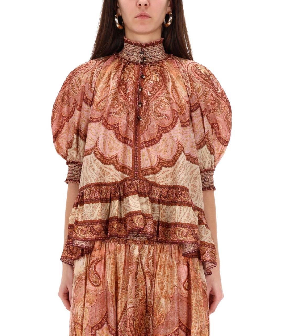 ZIMMERMANN Красная шелковая блузы, фото 3