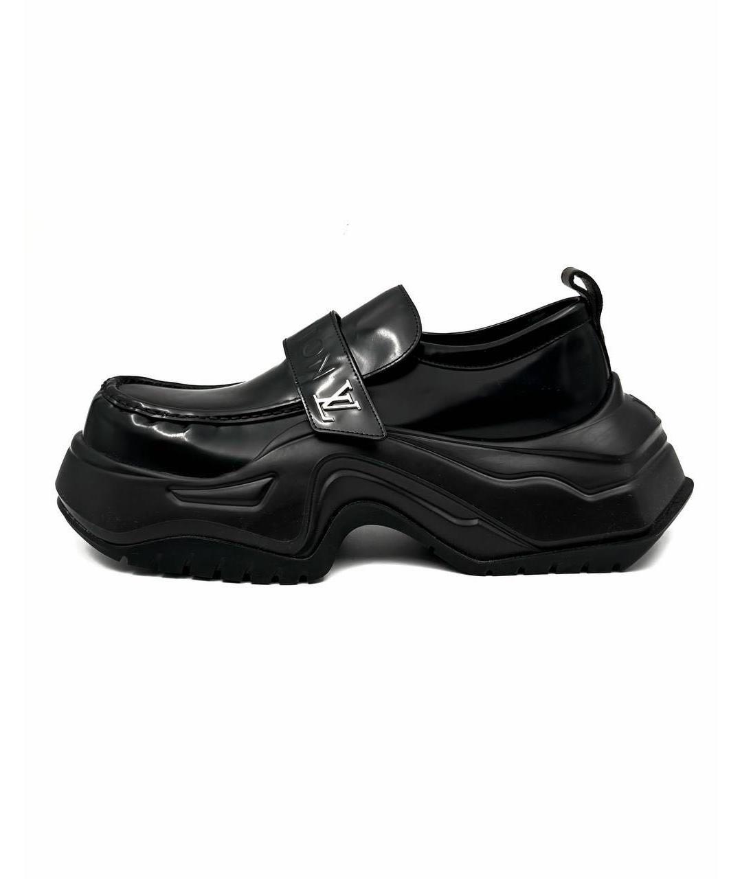 LOUIS VUITTON Черные кожаные лоферы, фото 6