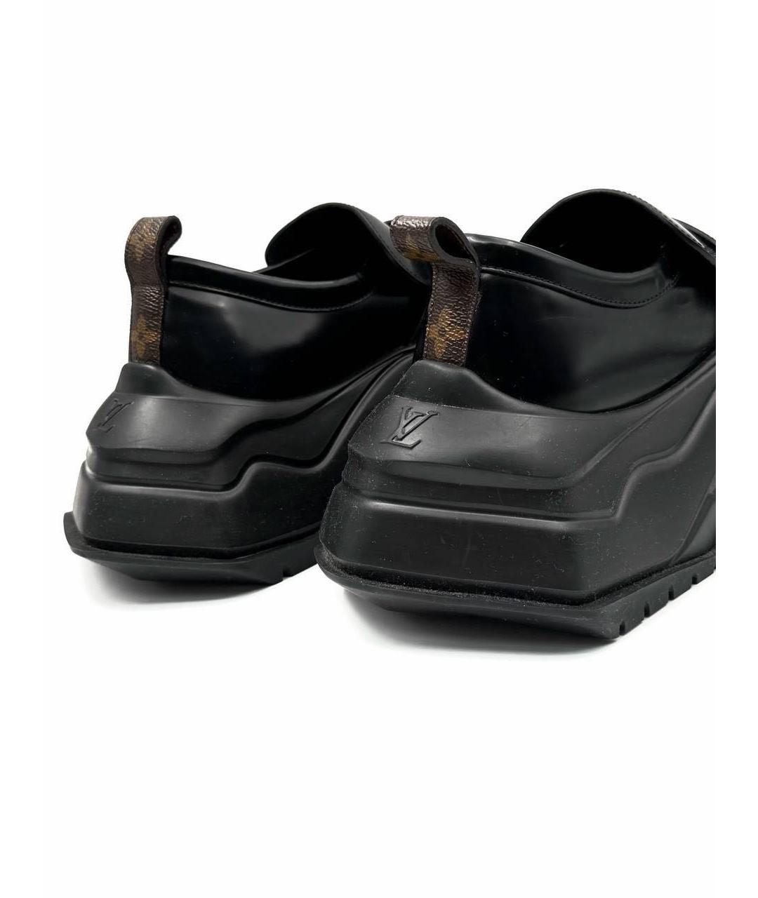 LOUIS VUITTON Черные кожаные лоферы, фото 5
