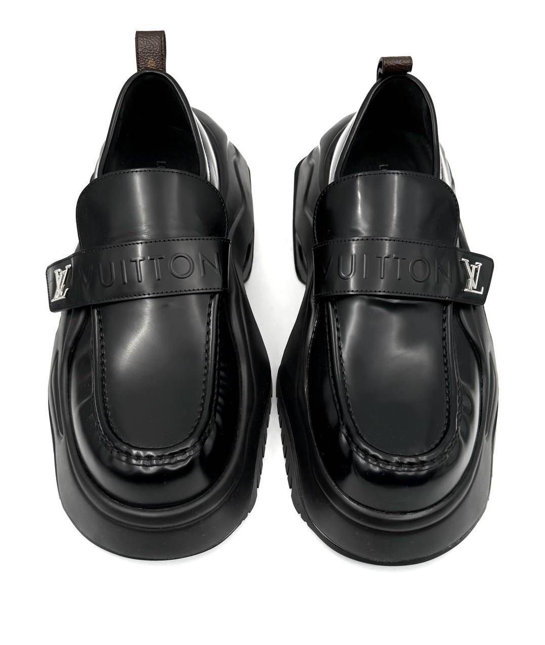 LOUIS VUITTON Черные кожаные лоферы, фото 2