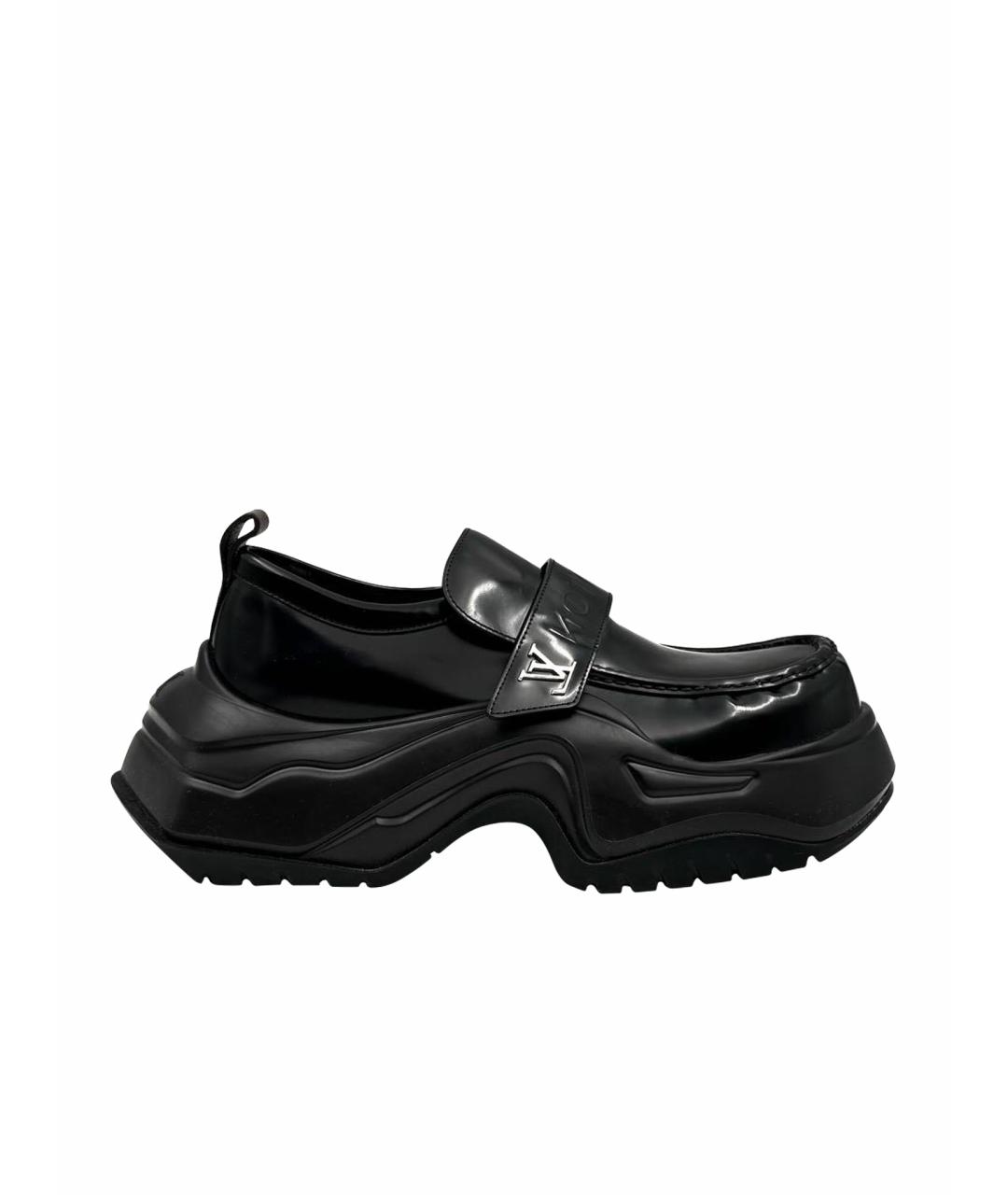 LOUIS VUITTON Черные кожаные лоферы, фото 1