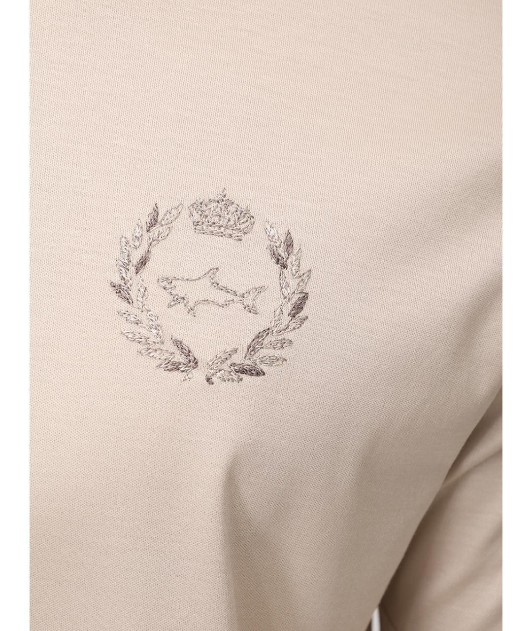 PAUL & SHARK Бежевая хлопковая футболка, фото 6