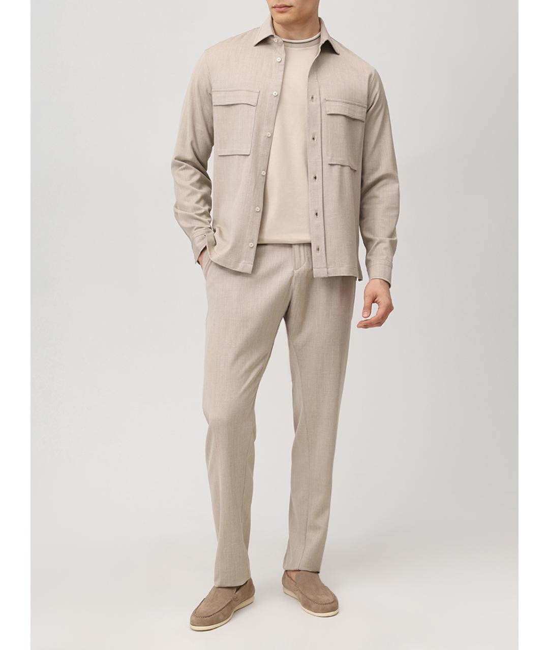 PAUL & SHARK Бежевая хлопковая футболка, фото 2