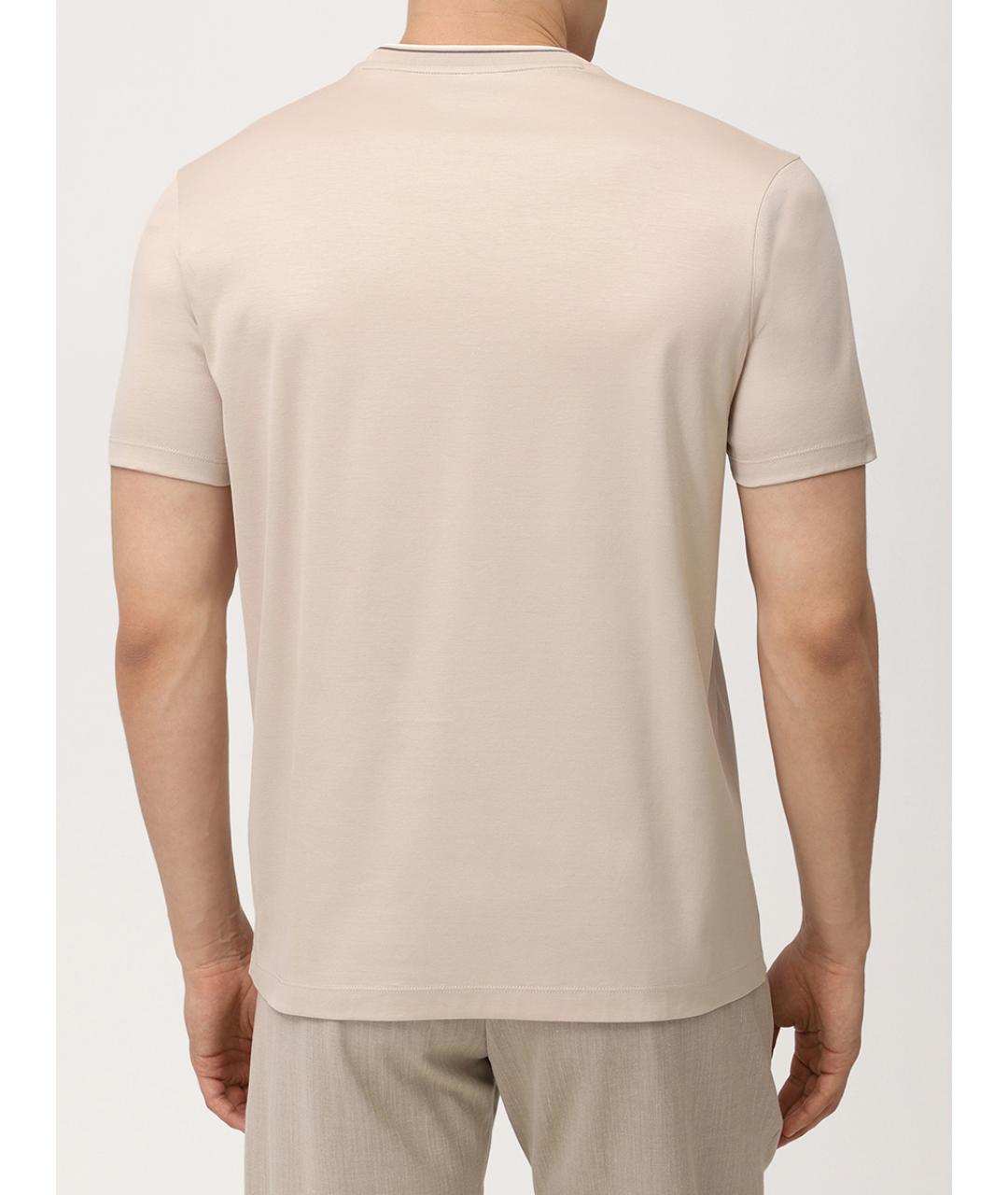 PAUL & SHARK Бежевая хлопковая футболка, фото 3