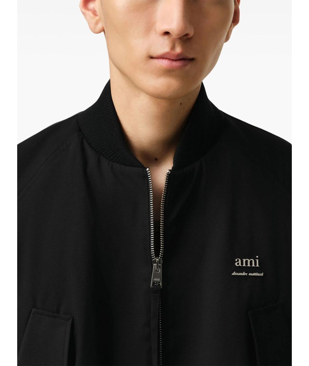 Ami Paris Черная полиамидовая куртка, фото 4