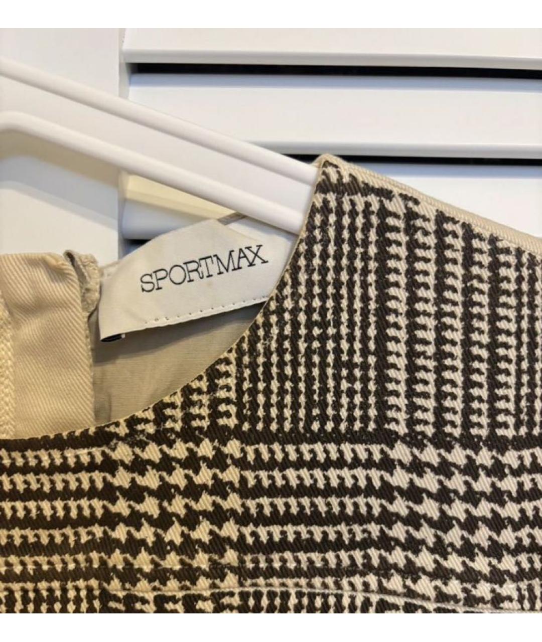 SPORTMAX Коричневое деним повседневное платье, фото 4