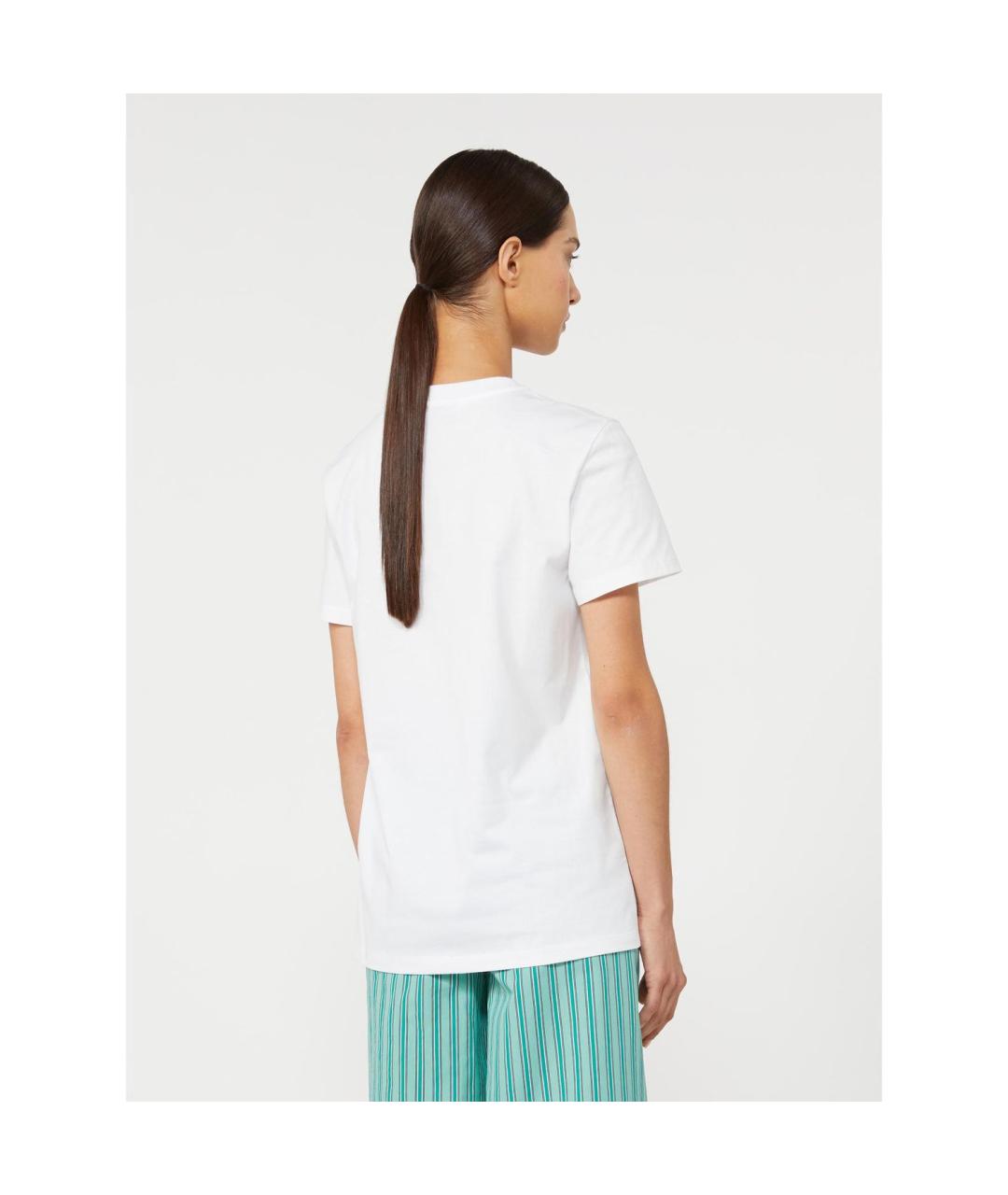 MAX MARA Белая хлопковая футболка, фото 2