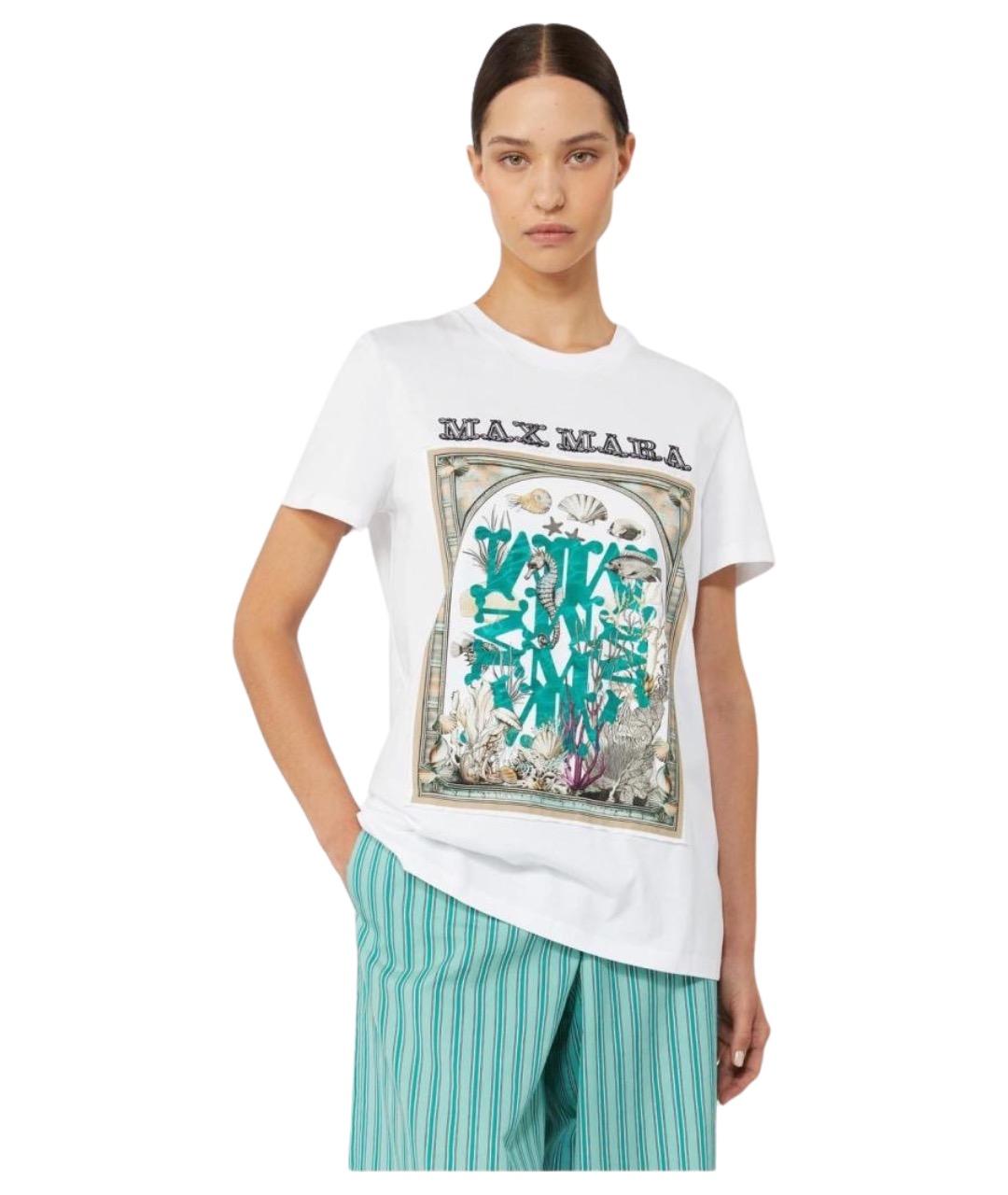 MAX MARA Белая хлопковая футболка, фото 1