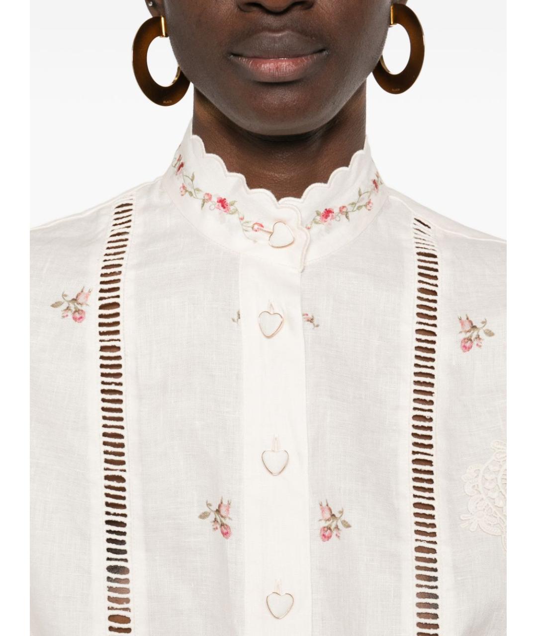 ZIMMERMANN Бежевая льняная рубашка, фото 2