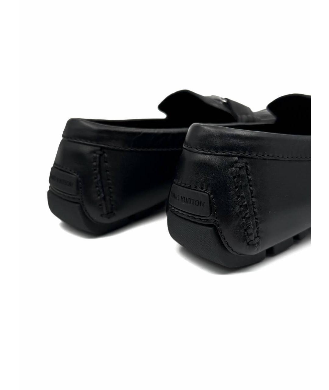 LOUIS VUITTON Черные кожаные мокасины, фото 4