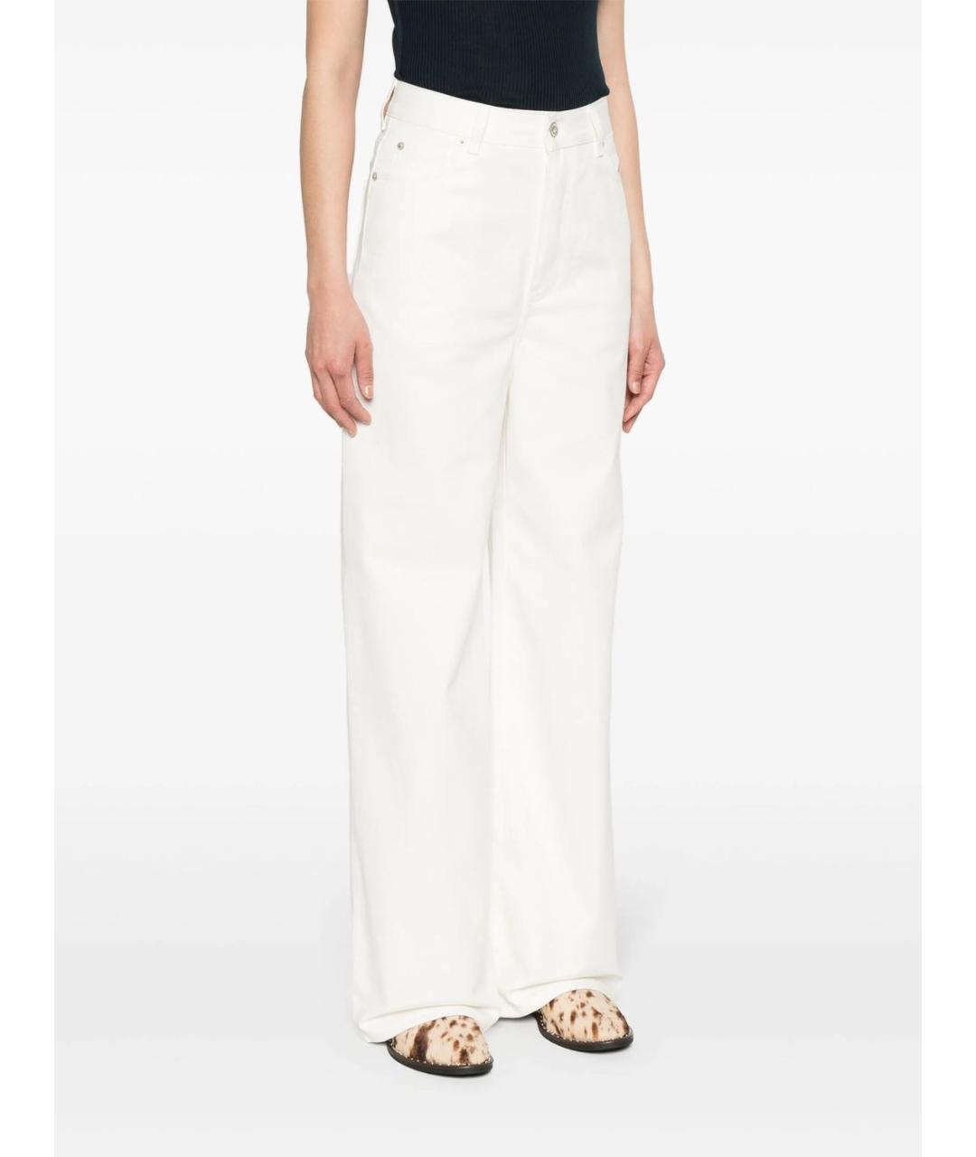 LOEWE Белые хлопковые прямые джинсы, фото 4