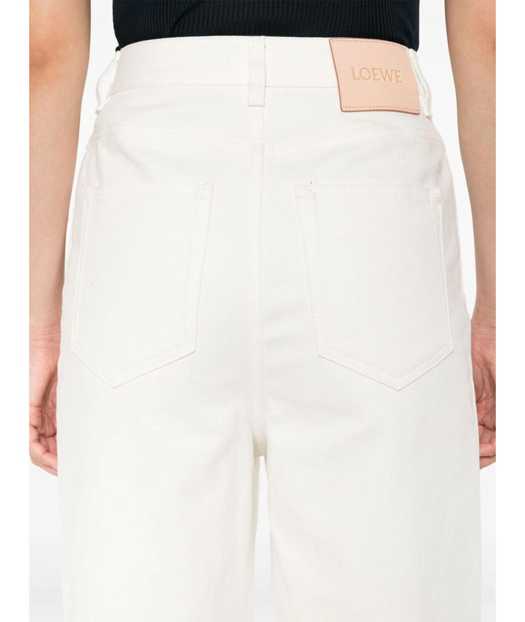 LOEWE Белые хлопковые прямые джинсы, фото 5