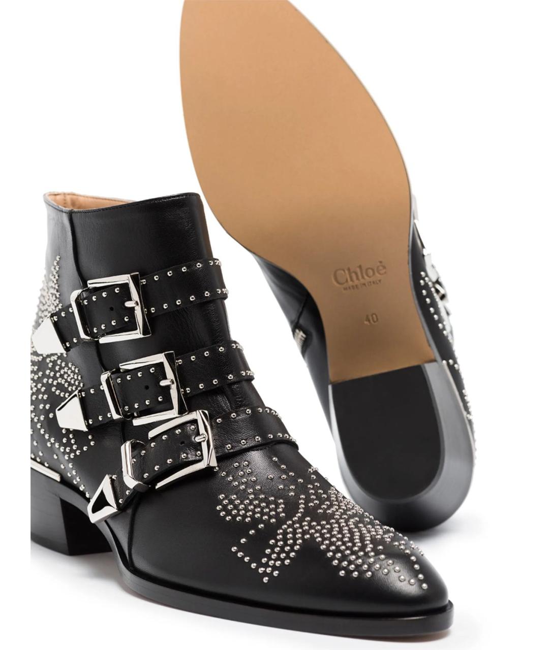 CHLOE Черные кожаные ботинки, фото 2