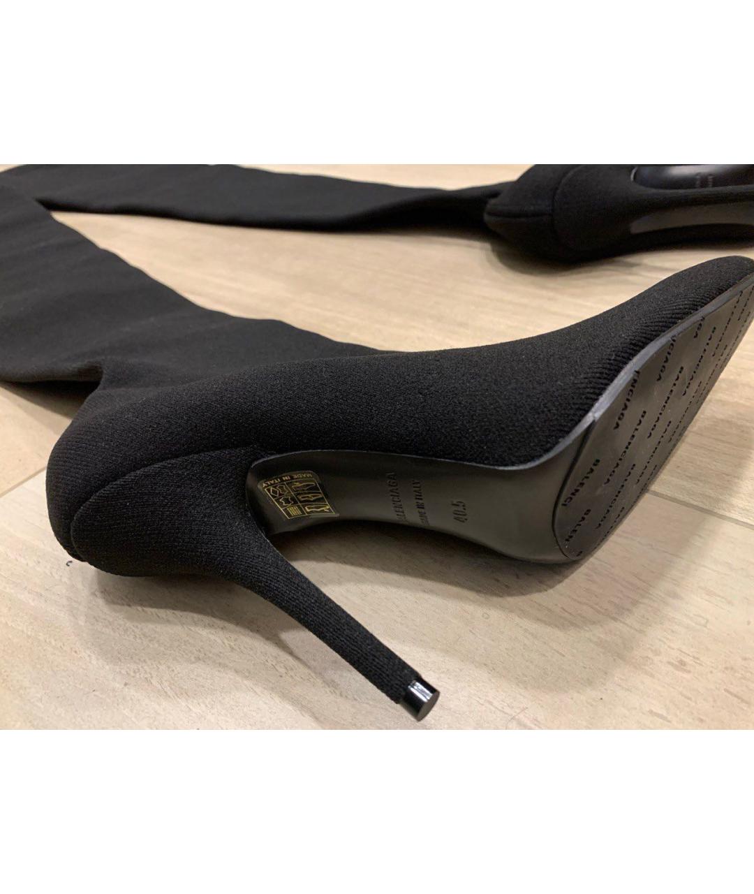 BALENCIAGA Черные синтетические ботфорты, фото 3