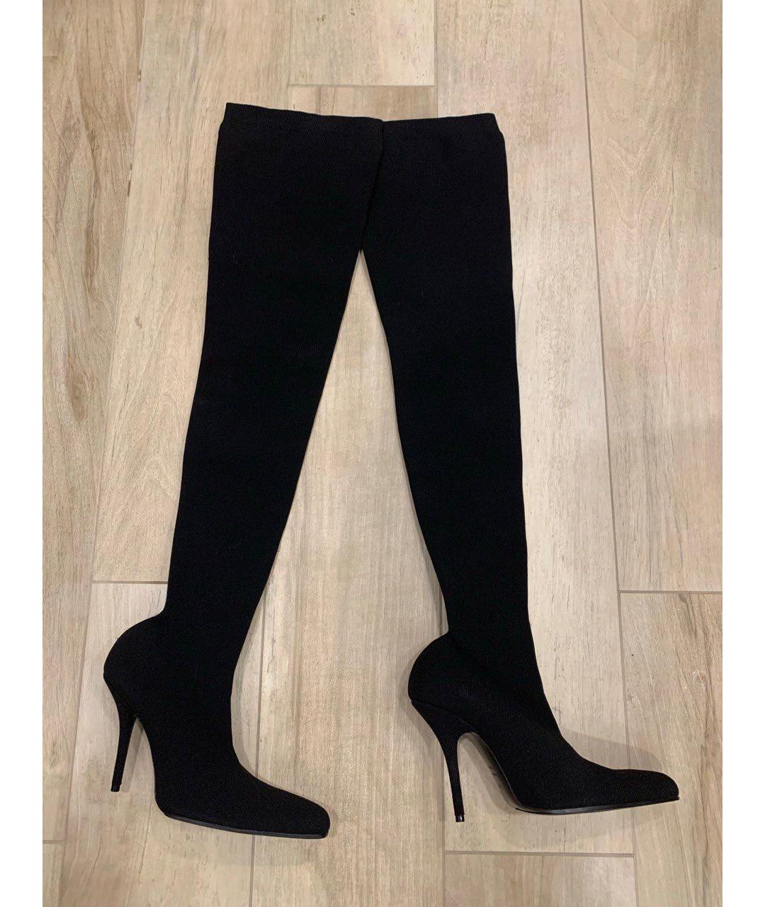 BALENCIAGA Черные синтетические ботфорты, фото 6