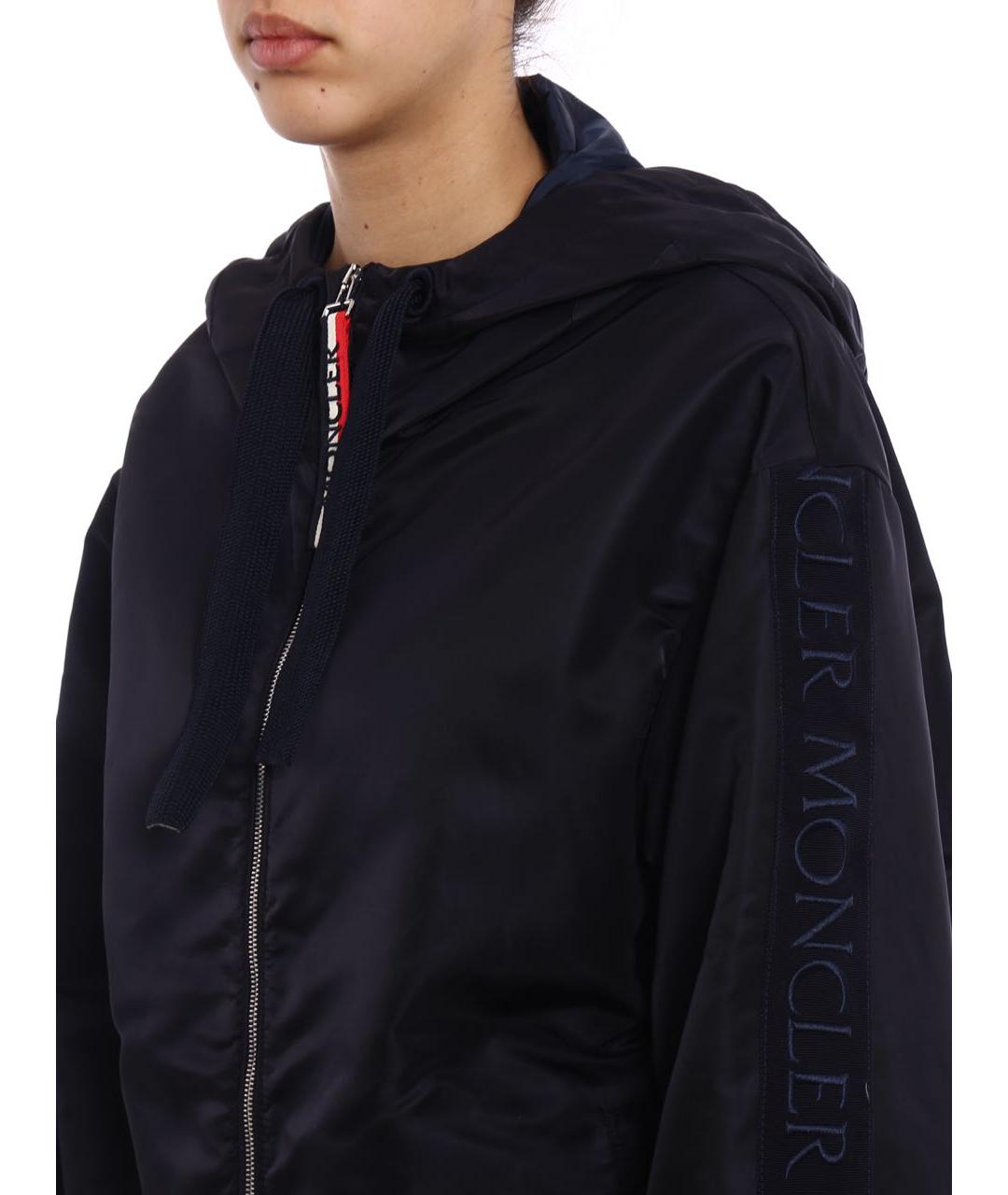MONCLER Темно-синяя полиамидовая куртка, фото 2