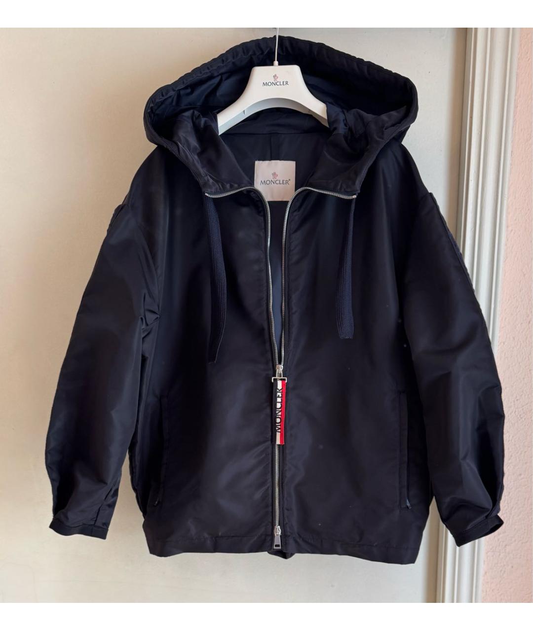 MONCLER Темно-синяя полиамидовая куртка, фото 5