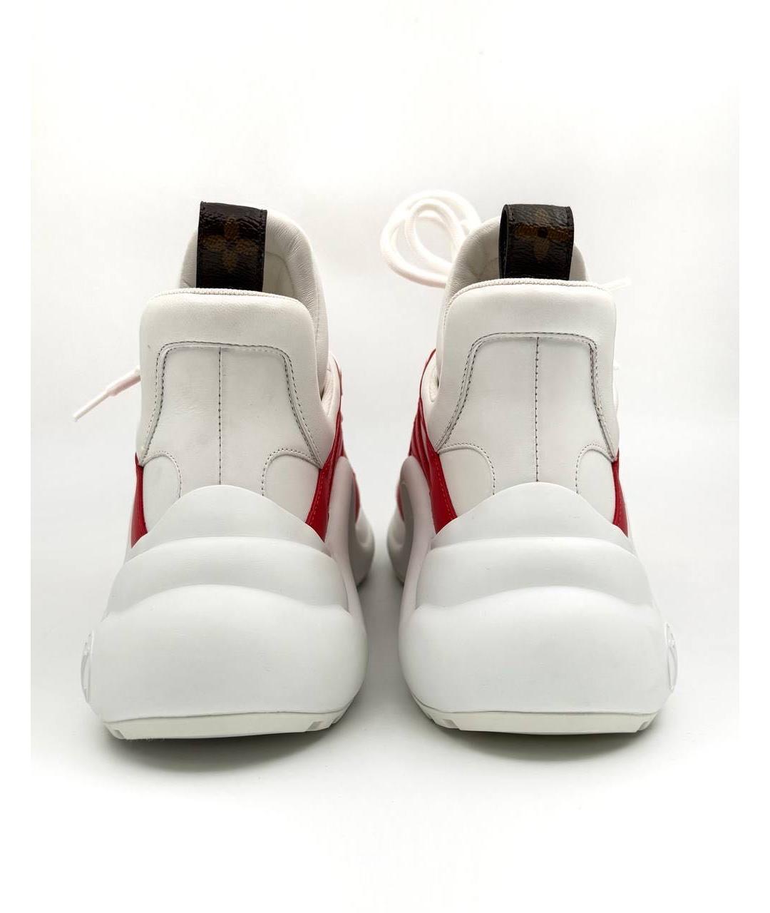 LOUIS VUITTON Красные кожаные кроссовки, фото 4