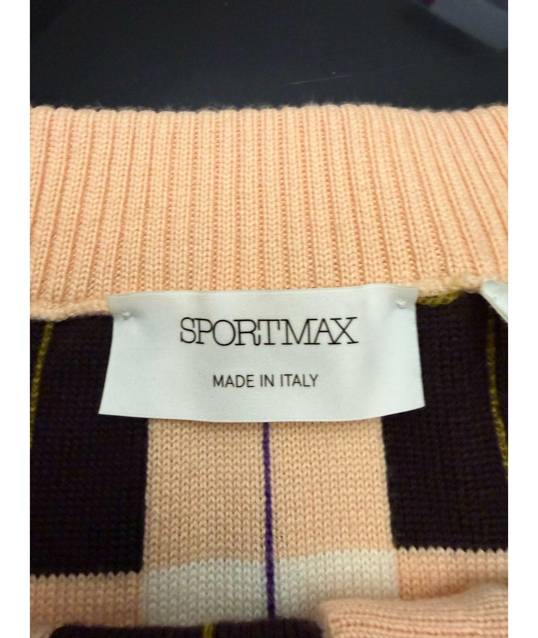 SPORTMAX Оранжевая шерстяная юбка миди, фото 5