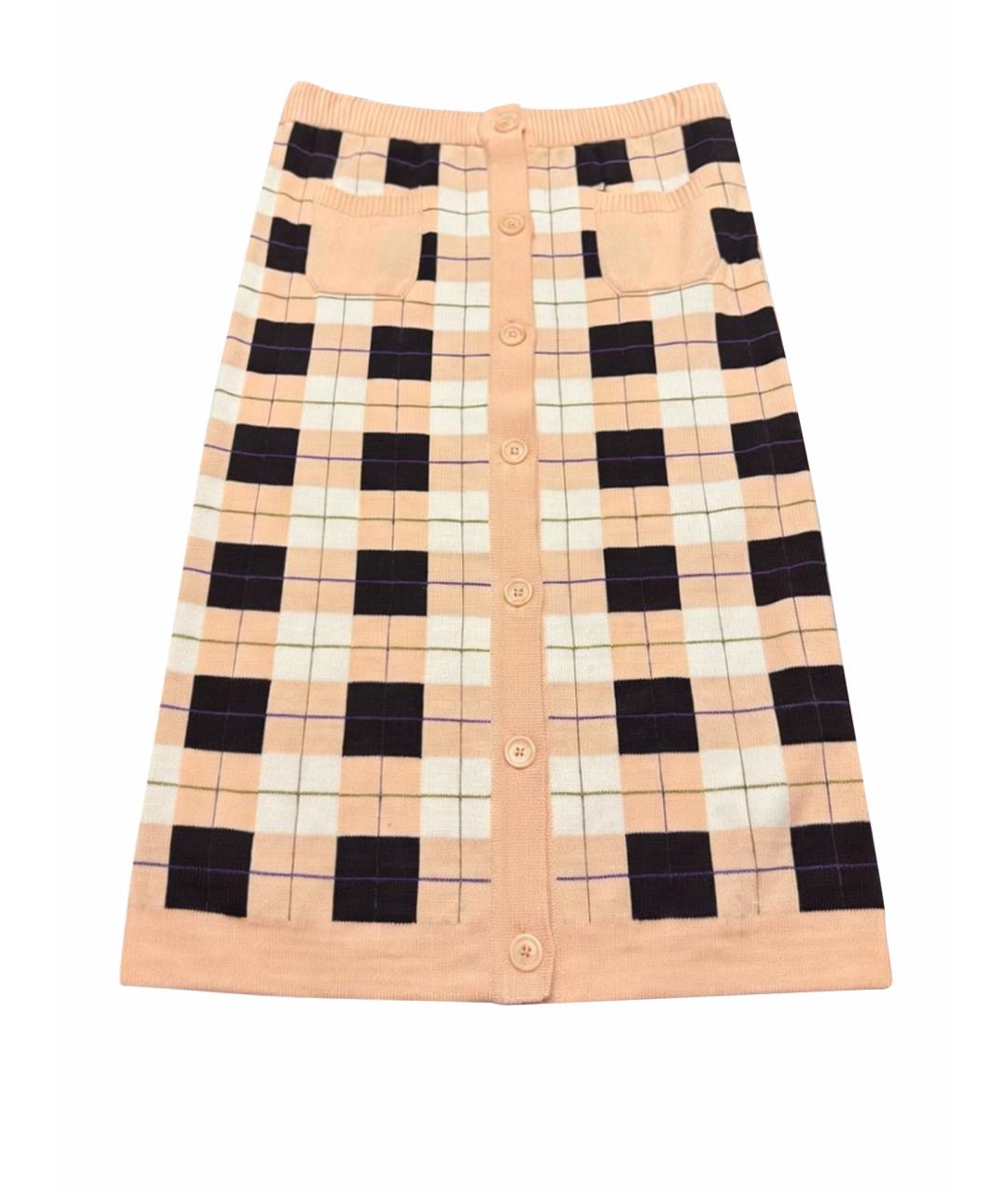 SPORTMAX Оранжевая шерстяная юбка миди, фото 1