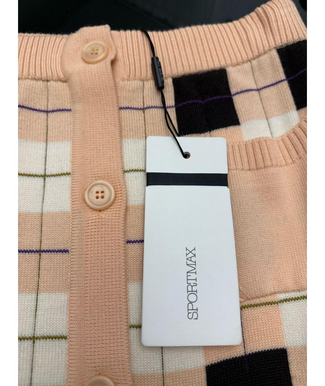 SPORTMAX Оранжевая шерстяная юбка миди, фото 4