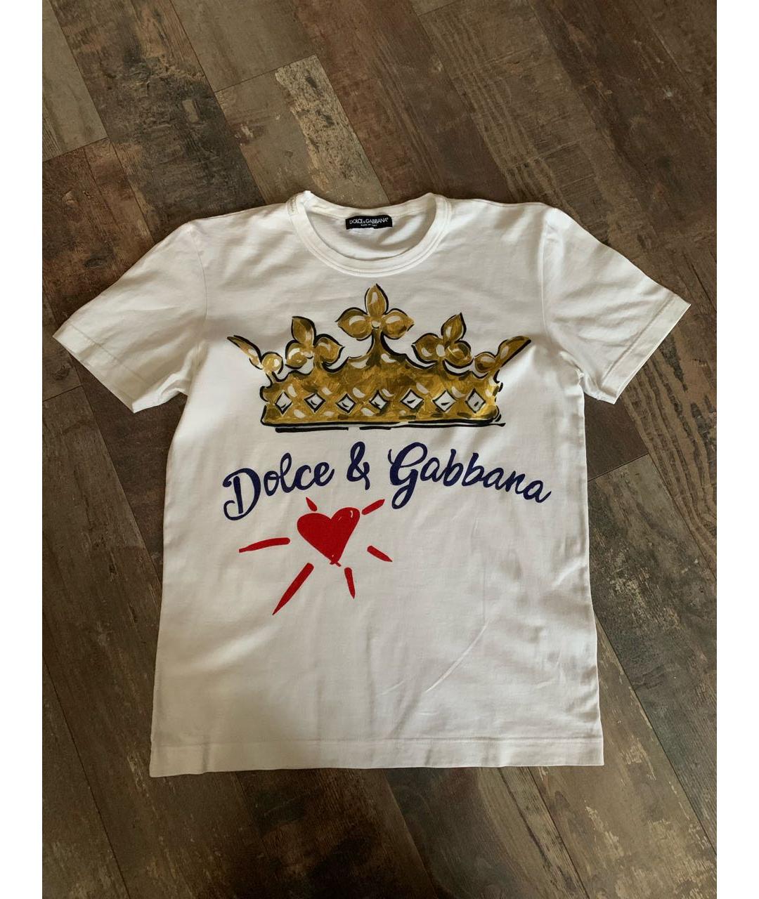 DOLCE&GABBANA Белая хлопковая футболка, фото 9