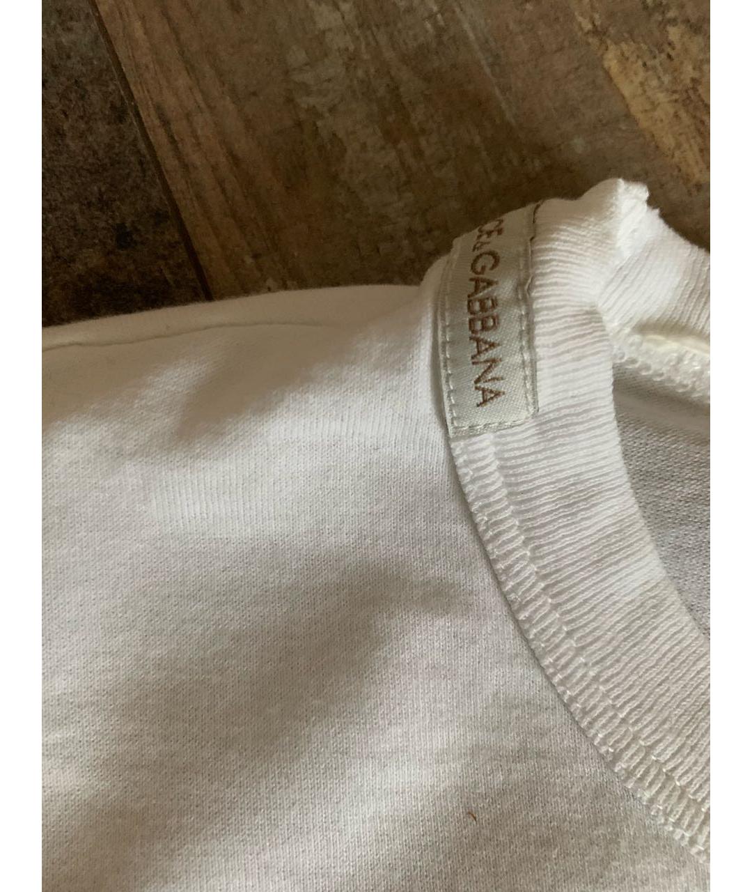 DOLCE&GABBANA Белая хлопковая футболка, фото 5