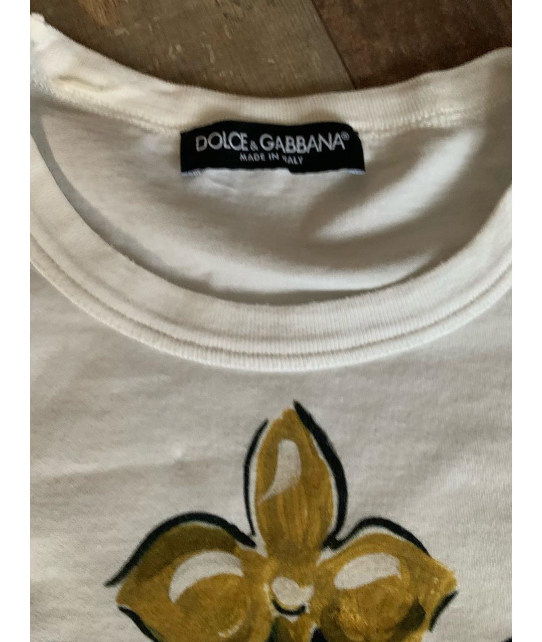 DOLCE&GABBANA Белая хлопковая футболка, фото 3