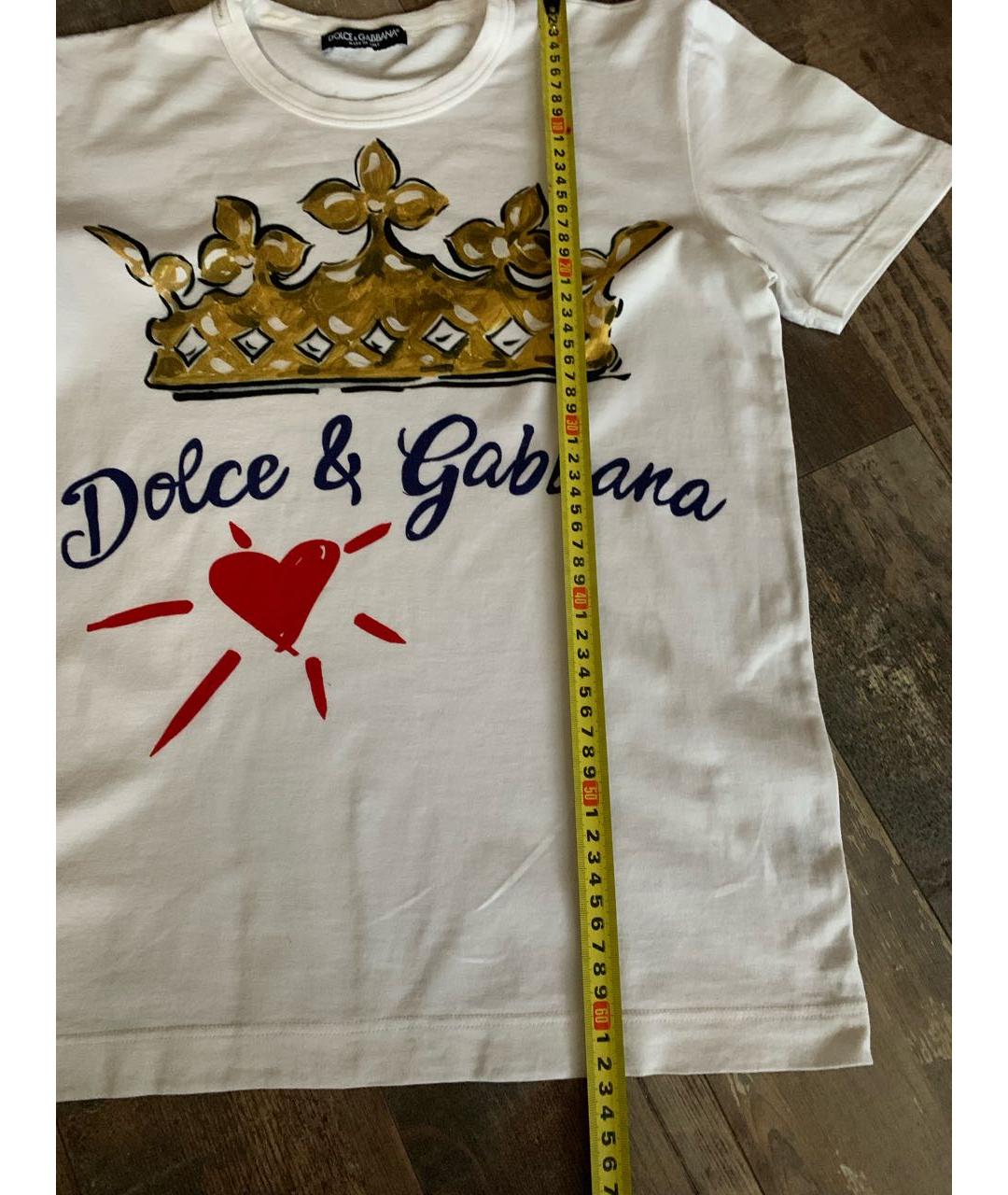 DOLCE&GABBANA Белая хлопковая футболка, фото 6