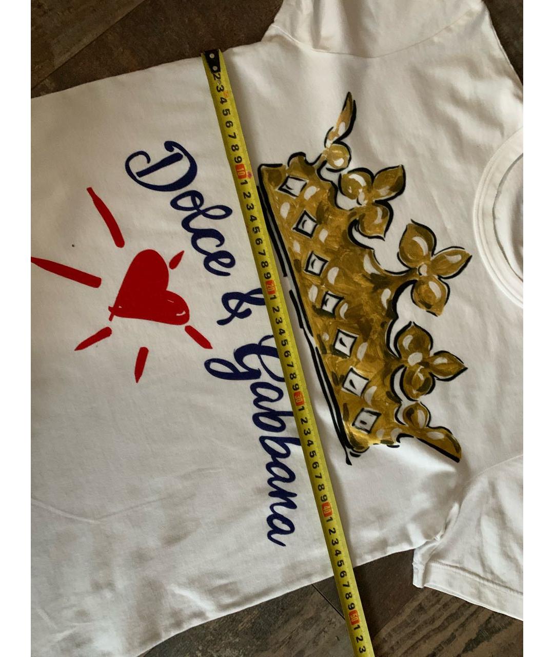 DOLCE&GABBANA Белая хлопковая футболка, фото 7