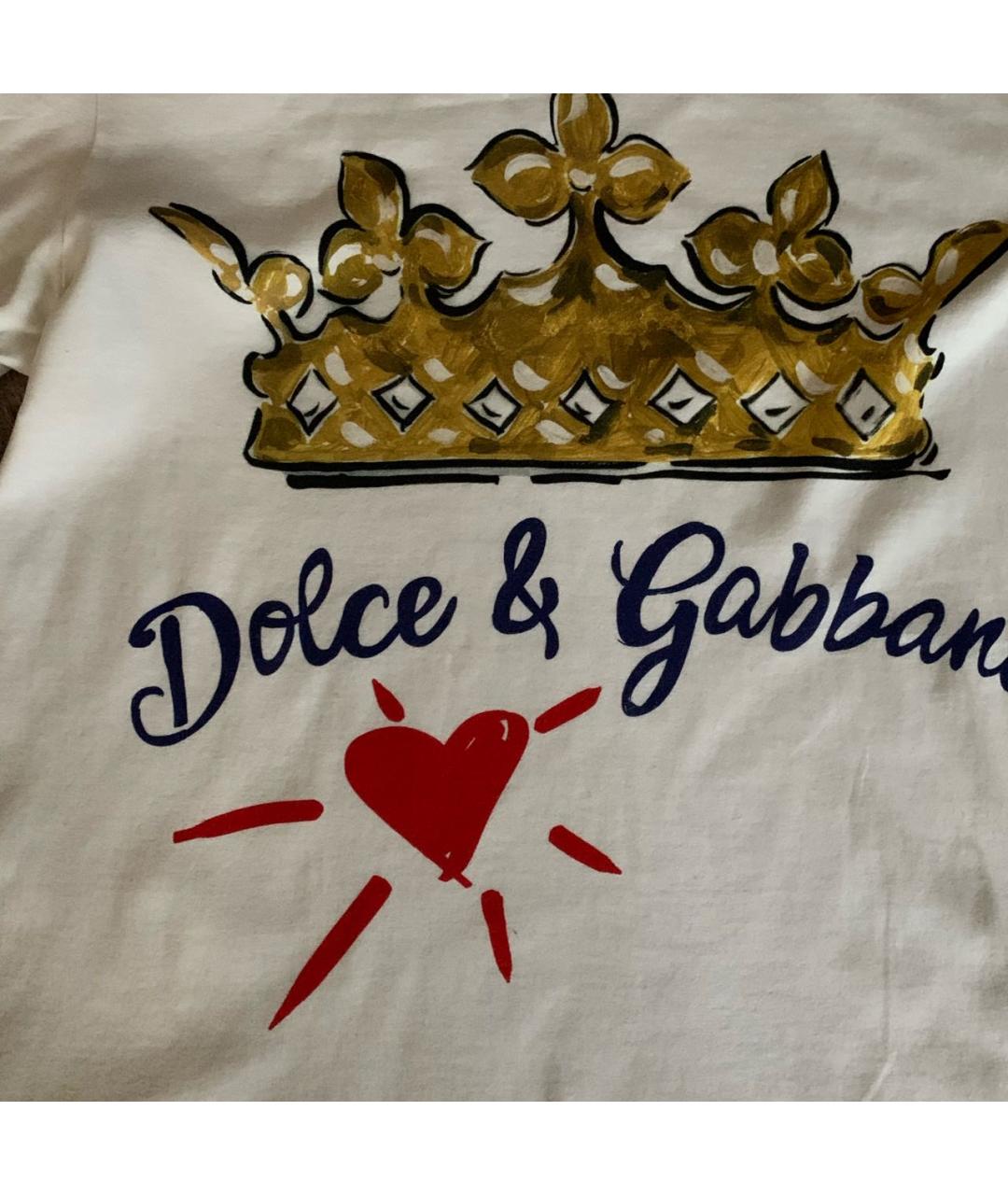 DOLCE&GABBANA Белая хлопковая футболка, фото 4