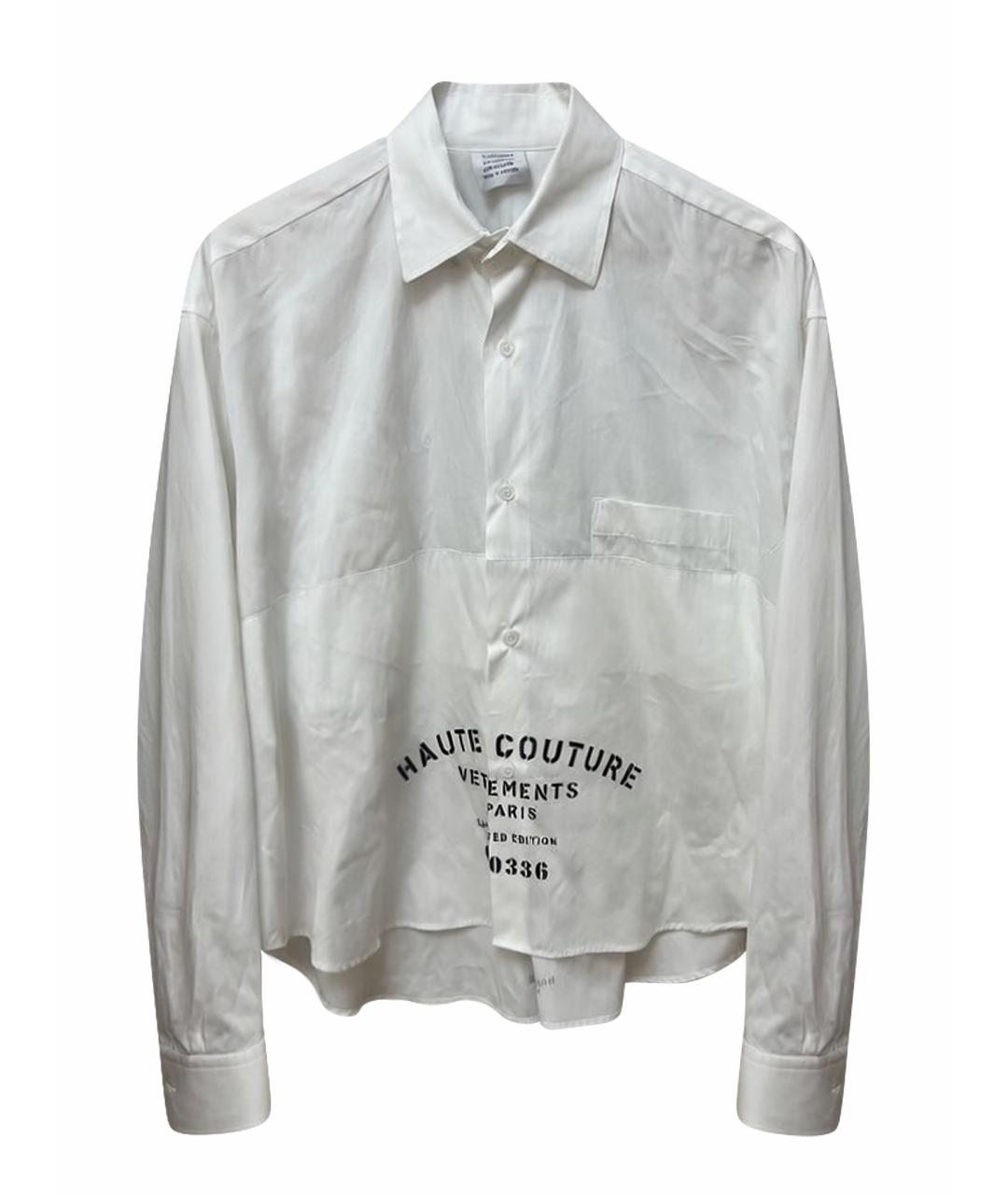 VETEMENTS Белая хлопковая рубашка, фото 1